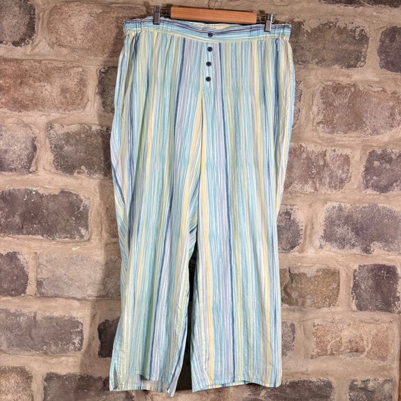 Cacique Other - Cacique Striped Pajama Pants Lounge Sleepwear‎ Women's Size 18/20 Blue Yellow